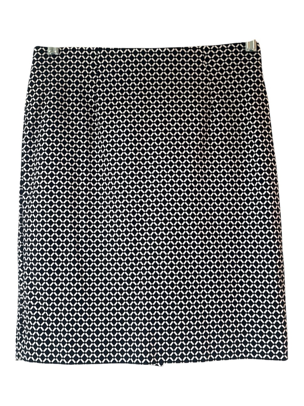 J. Jill Black and White Geometric Pencil Mini Skirt